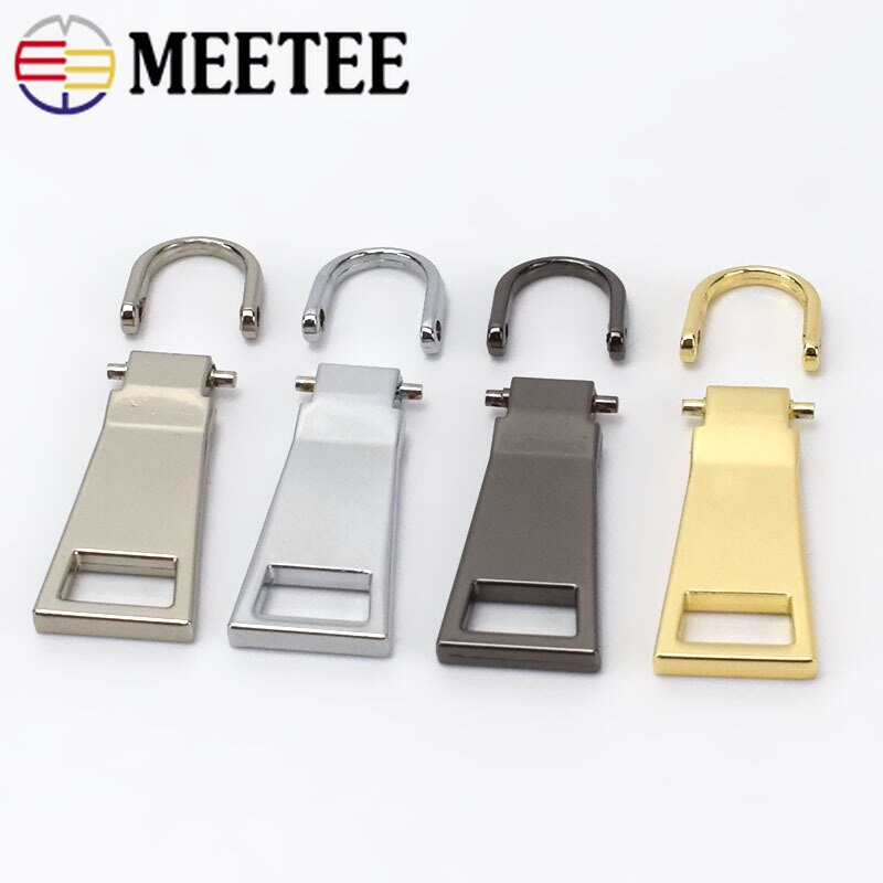 5Pcs Detachable Metal Pullers for 8# 10# 15# Zipper Sliders Head Zip Repair Kits Pulls Tab DIY Handmade Sewing Craft ZT109