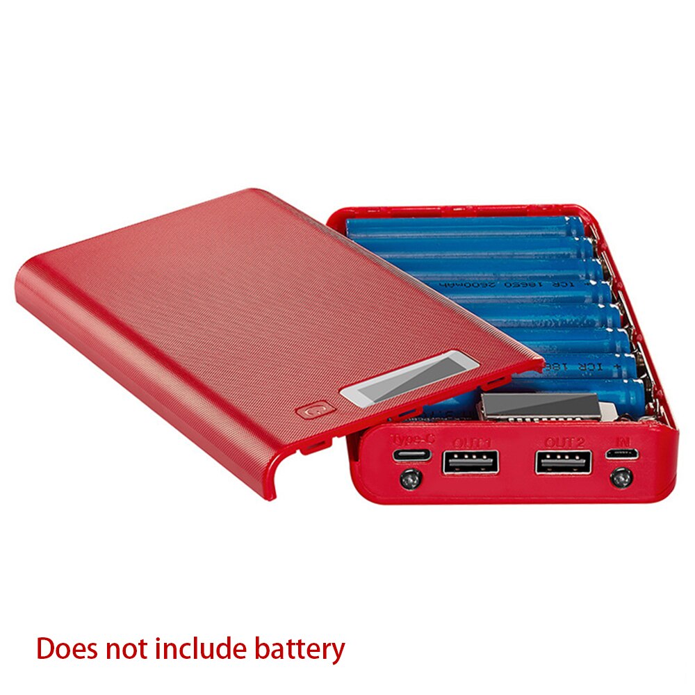 DIY LCD 8 Abschnitt 18650 Batterie Lade Shell Power Box kit Ohne Schweißen Hülse Material: Red