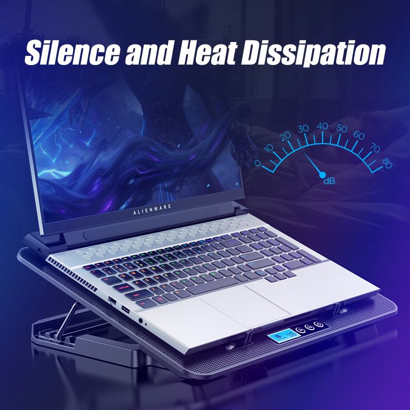 COOLCOLD A9 Gaming RGB Laptop Kühler 2 USB Ports 6 Fan Gaming Led Licht Notebook Kühler Für 13-18 Zoll Ständer Für Laptop Macbook