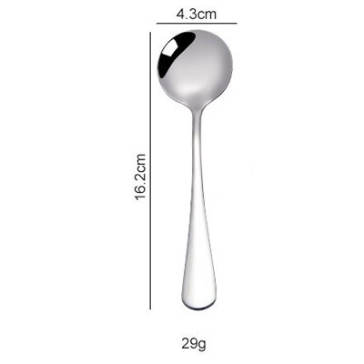 Thick stainless steel spoon High-end western tableware main round spoon Dessert spoon factory direct cute spoon: 16.2 cm