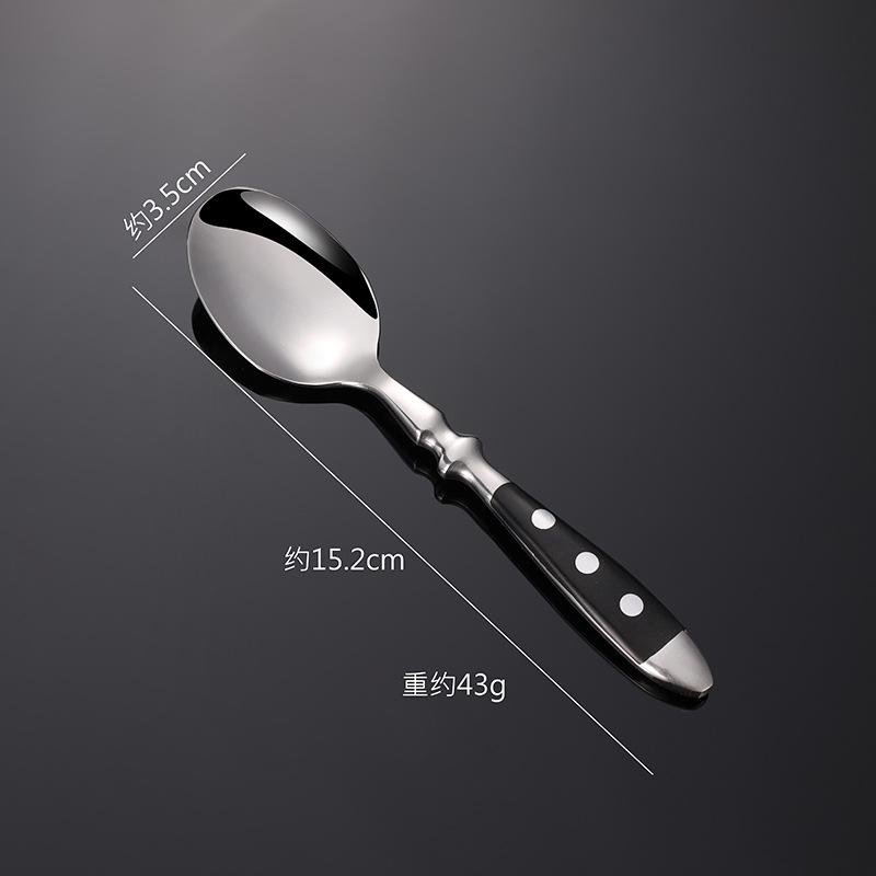 Juego de cubiertos de acero inoxidable occidental, cuchillo de comedor con mango de madera, tenedor, cuchara de té, vajilla de cocina: Gris