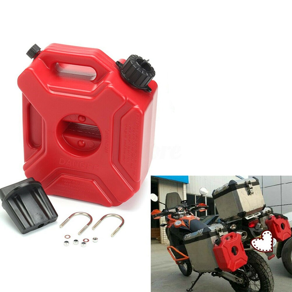 Fuel Tank Backup Portable Red Petrol Jerry Can Gas Container Plastic ATV UTV With Mount Car Motorcycle 3L Anti Static