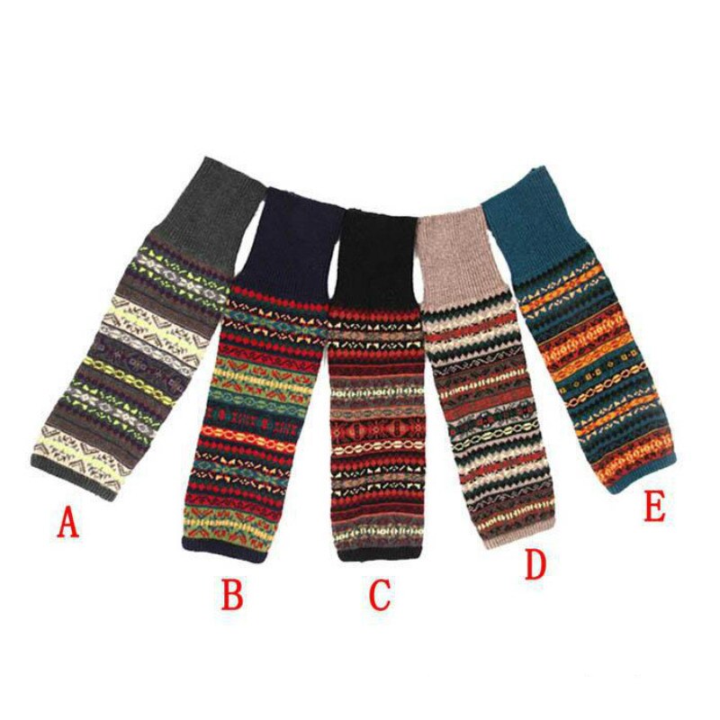 Hiver sur le genou longue tricot couverture Crochet jambières Legging Chic rayé Calentadores Pierna Mujer cuisse Stulpe jambières