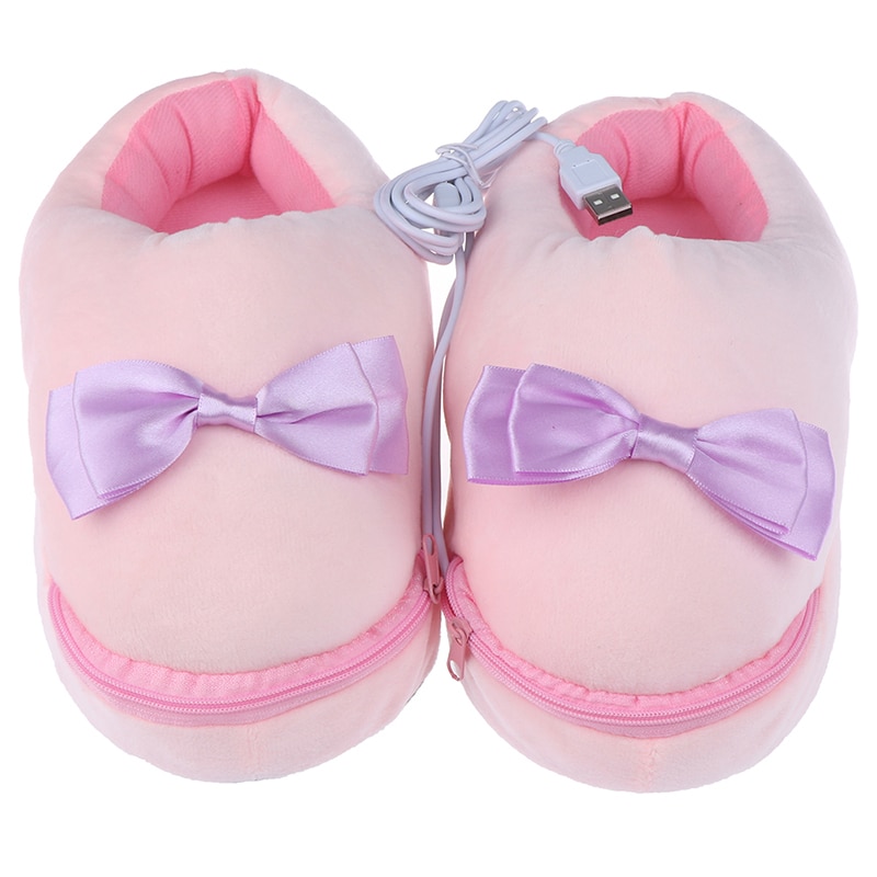 Chaussons chauffants usb pratiques, sûrs et fiables, en peluche, chauffants électriques, en forme de lapins mignons pour filles