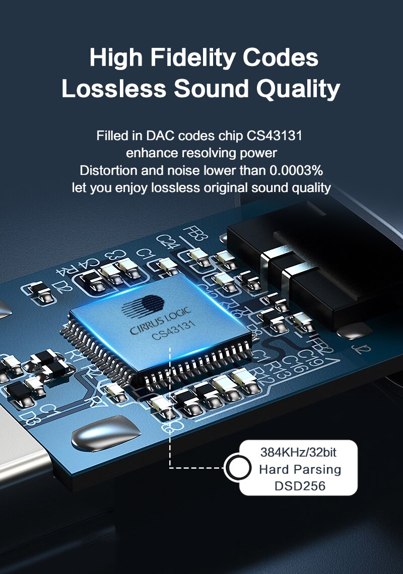 JCALLY JM20 Hohe Leistung CS43131 DAC Decoder verstärker Typ C zu 3,5mm Adapter Reinem Silber Kabel für Android Fenster macOS