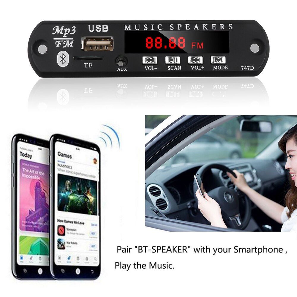 Kebidu Bluetooth MP3 Decoder Board MP3 Kaartlezer MP3 Bluetooth Module Audio Accessoires Handsfree Met Mic Fm Tf Usb Aux