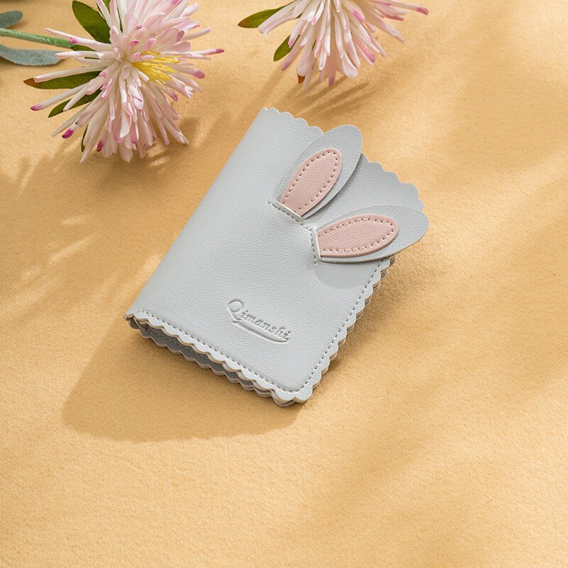 Kawaii Vrouwen Portefeuilles Mooie Konijn Kaarthouder Kleine Portemonnee Vrouwen Korte Portemonnee Meisjes Portemonnee Cash Houder: Gray