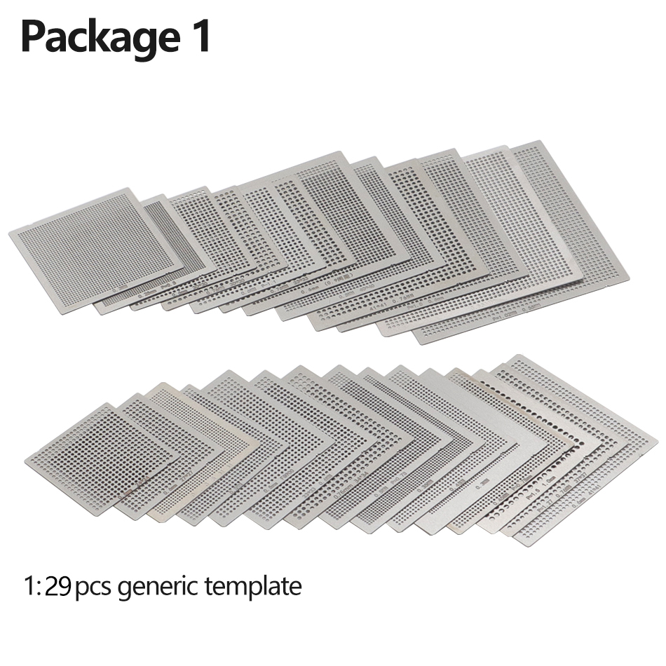 29pcs BGA general template Sik tin Fixture Tin solder ball Soldering Tools BGA Reballing Station Jig Kit: Red