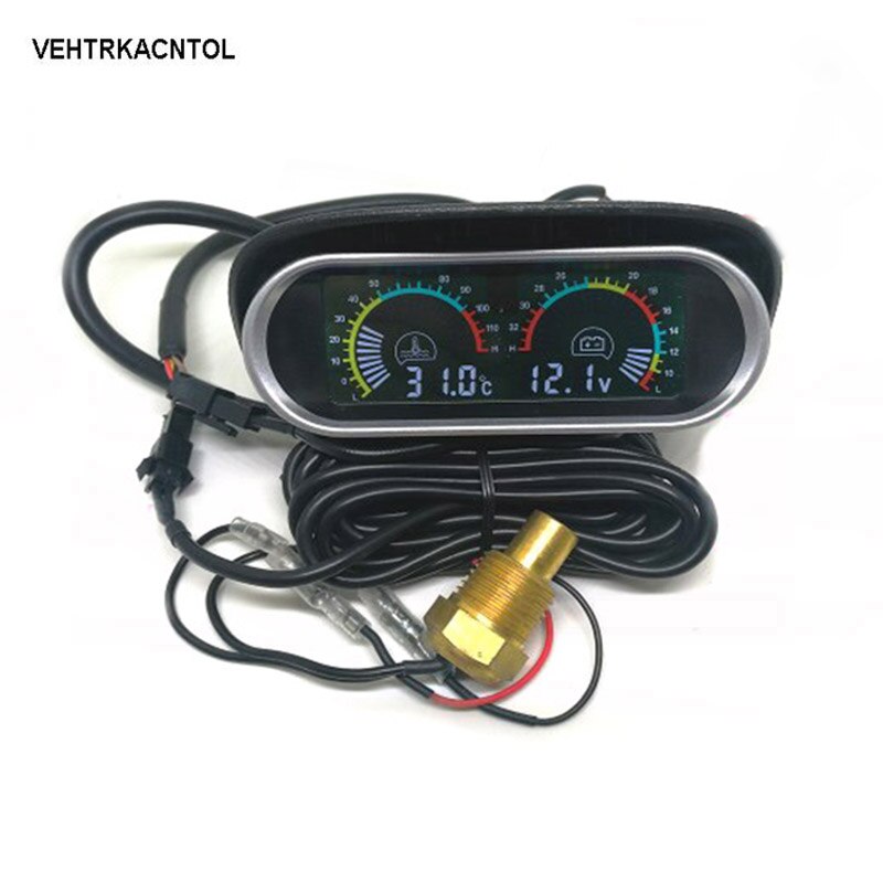 VEHTRKACNTOL 12 v 24 v Auto Vrachtwagen Water Temperatuurmeter Meter Voltmeter Spanningsmeter 2 Funtions Zonnekap