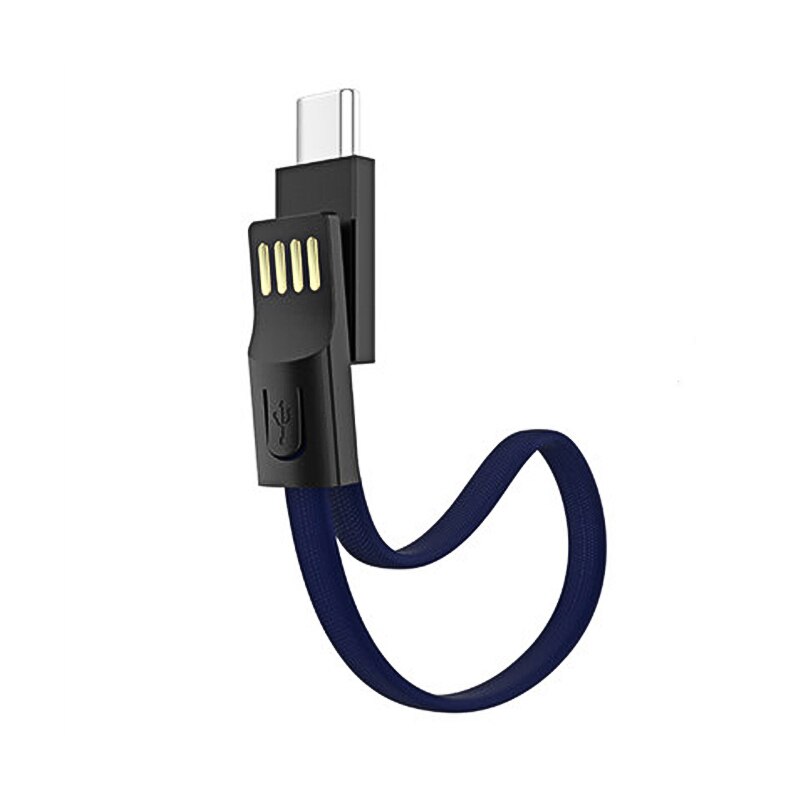 NOHON przenośny brelok kabel USB dla iPhone mikro typ C 8Szpilka ładowanie synchronizacji przewód danych szybkie ładowanie dla androida Xiaomi Samsung: niebieski For rodzaj C