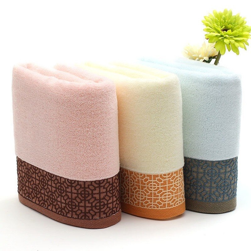 Ensemble de serviettes de bain en coton épais et absorbant, grande serviette de visage imprimée de style européen, 3 pièces, haut de gamme, offre spéciale