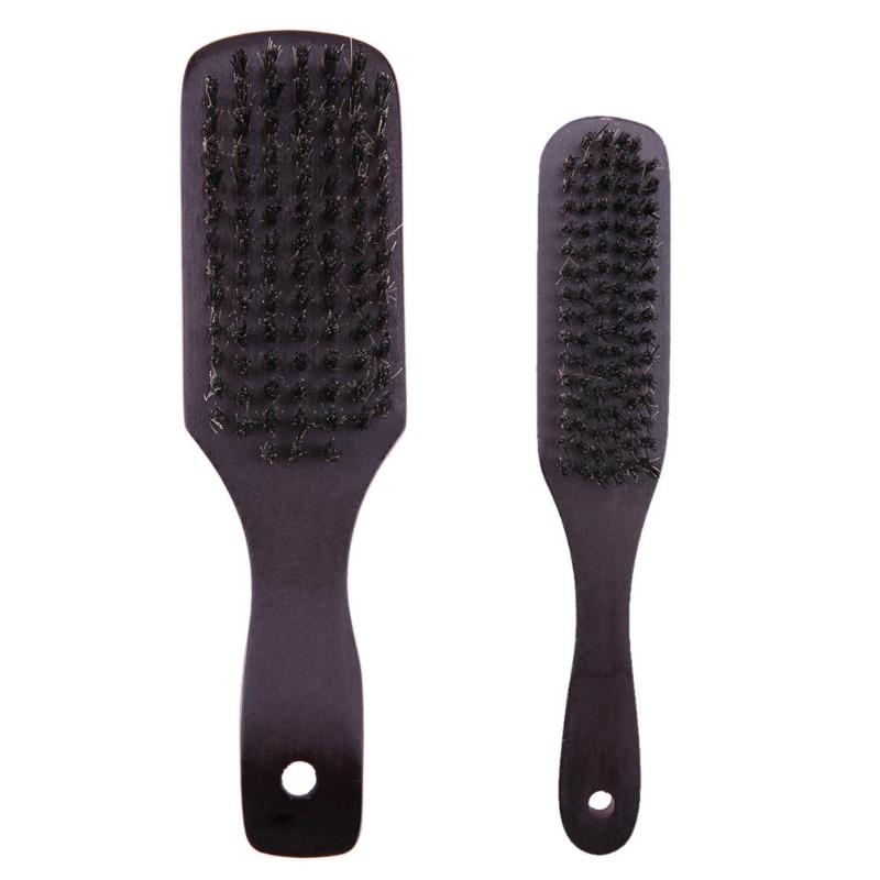 1pc antistatische baardborstels, massagekam van hout, baardborstel, beukenhouten handvat, haarborstel met zwijnenhaar, salon, kapper, haarverzorgingstool