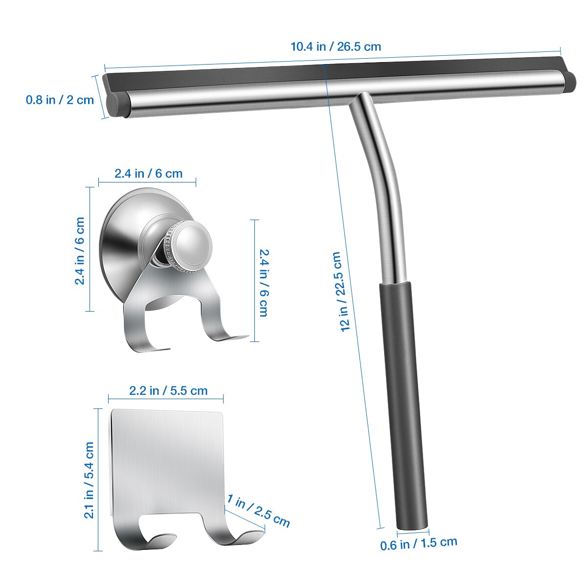 Stainless Steel Squeegee Water Cleaner for Glass Tile Wall Shower Door Bathroom Window A30