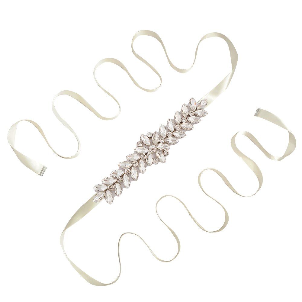 Trixy S69 Prachtige Strass Riem Bruiloft Riem Bruidsjurk Accessoires Huwelijk Bruids Sjerpen Bruiloft Bruids Riem Voor Bruiden: ivory
