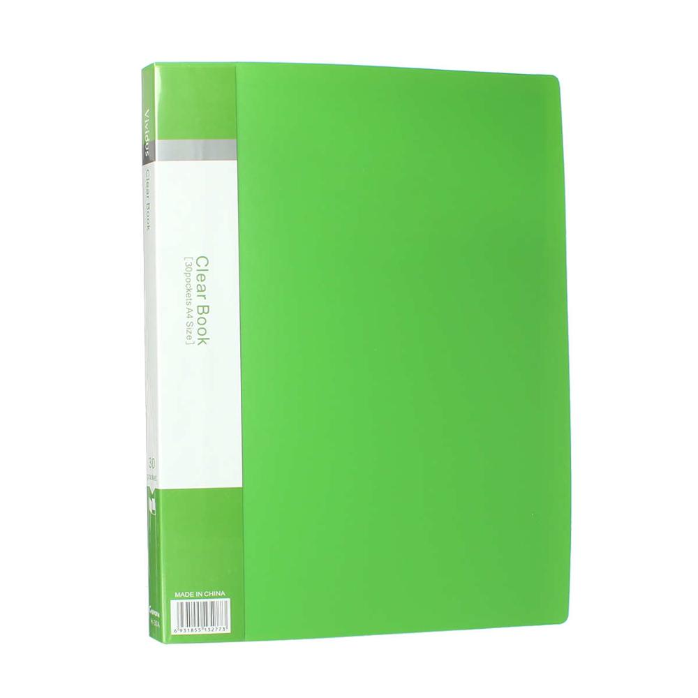 PVC clair livre A4 papier fichier dossier 30 poche présentation Document Rectangle bleu clair jaune violet couleurs, 1 PC: 5