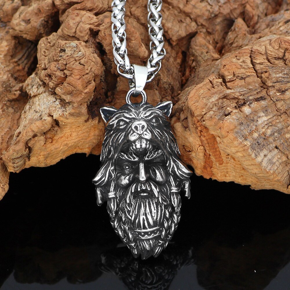 Nordic Viking amulet odin Amulet Stainless Steel Necklace With Valknut Rune Bag