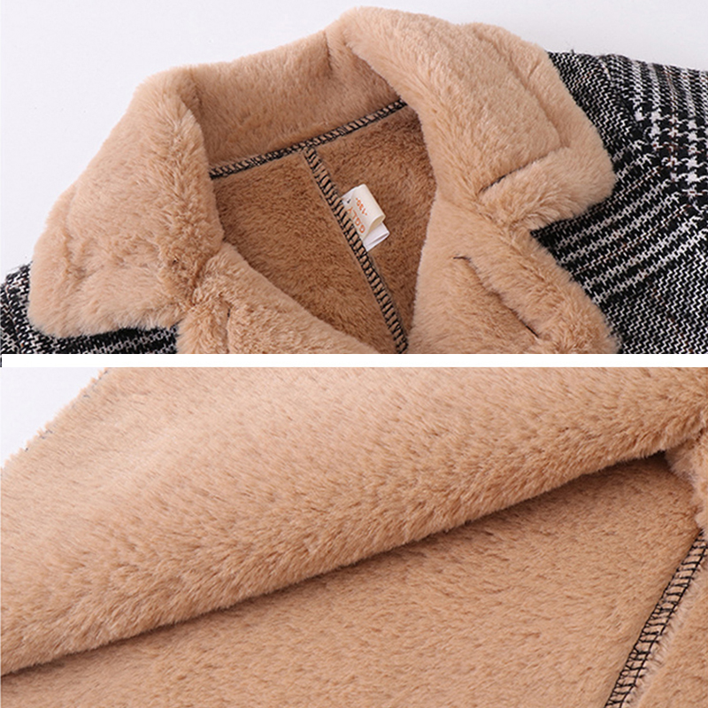freundlicher Plaid Wolle Mantel Winter freundlicher Mädchen Mantel Wolle Mantel für Mädchen Jugendliche Kleinkind Lange Jacke lässig Warme Oberbekleidung