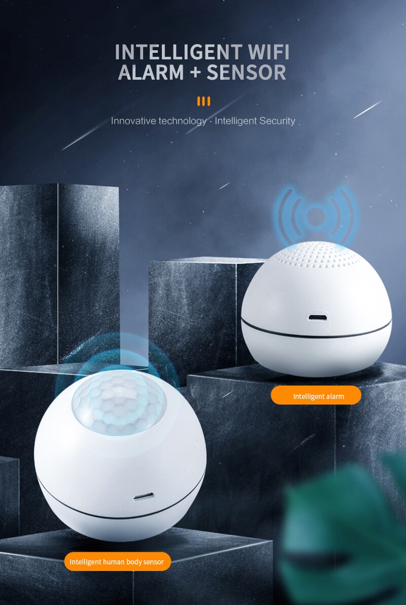 Wifi Menselijk Lichaam Slimme Bewegingssensor Inbraakalarm Pir Detector Sirene Remote Monitoring Tuya App Home Security