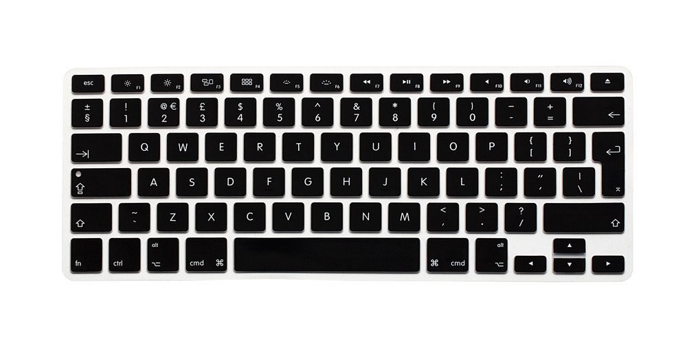 Voor Apple Macbook Air Pro Retina 13 "15" 17 "Europese Toetsenbord Eu/Uk engels Siliconen Keyboard Skin Cover Shield: EU Black