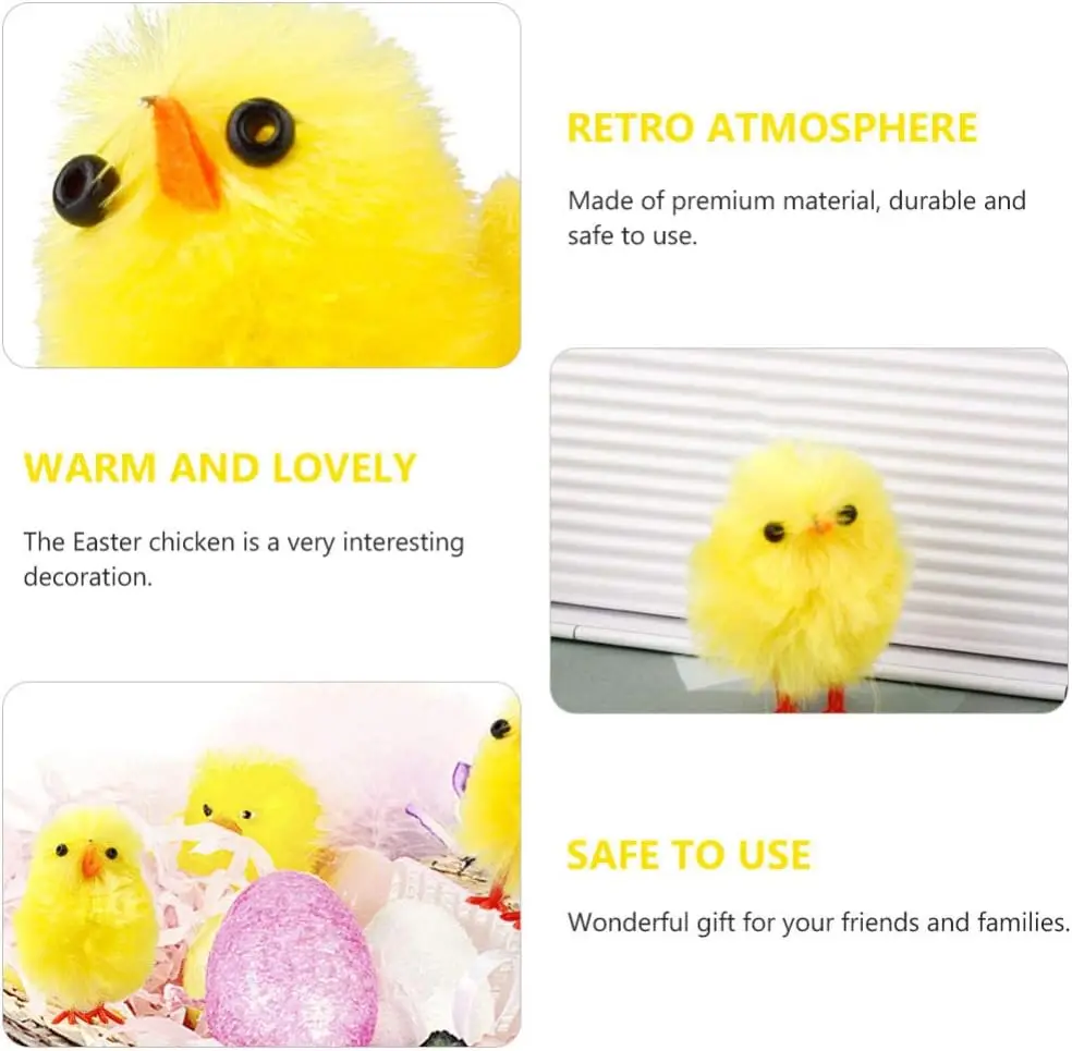 Lindo pollito de Pascua Mini Animal de imitación de felpa pequeño pollo amarillo decoración de DIY decoración de de Pascua