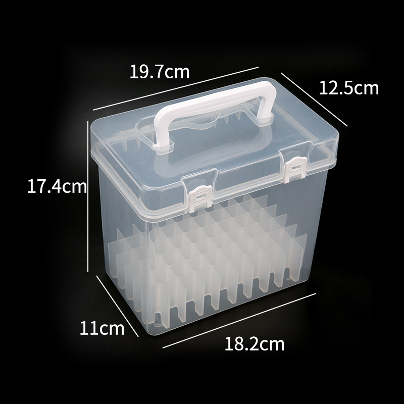 Estuche de plástico transparente para rotuladores, caja organizadora de almacenamiento para marcadores de bocetos de pintura, se adapta a rotuladores de hasta 18mm: Azul