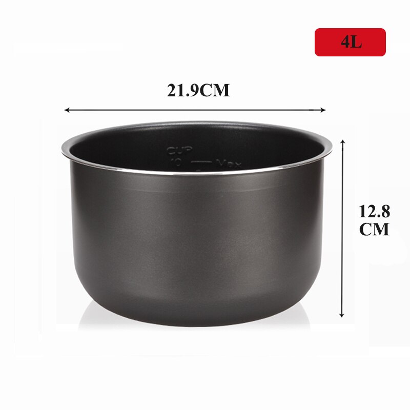 Elektrisk tryckkokare 1.6/3l/4l/5l/6l non-stick pot ris pot inre gall svart svart kristall inre tillbehör spis delar: 4l