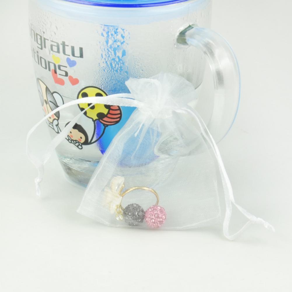 50 stuks witte organza zakjes, organza trekkoordzakjes, organza trekkoordzakjes, snoep sieraden feest bruiloft bedankjes zakjes