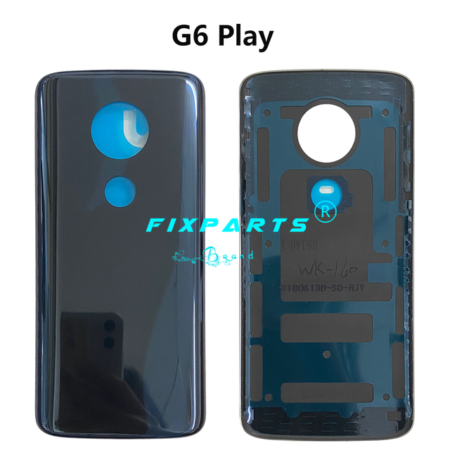 Nieuw Voor Motorola Moto G6 Back Cover G6 Play Back Battery Cover Vervangende Onderdelen Voor Moto G6 Achter Deur Behuizing case Panel: G6 Play Blue
