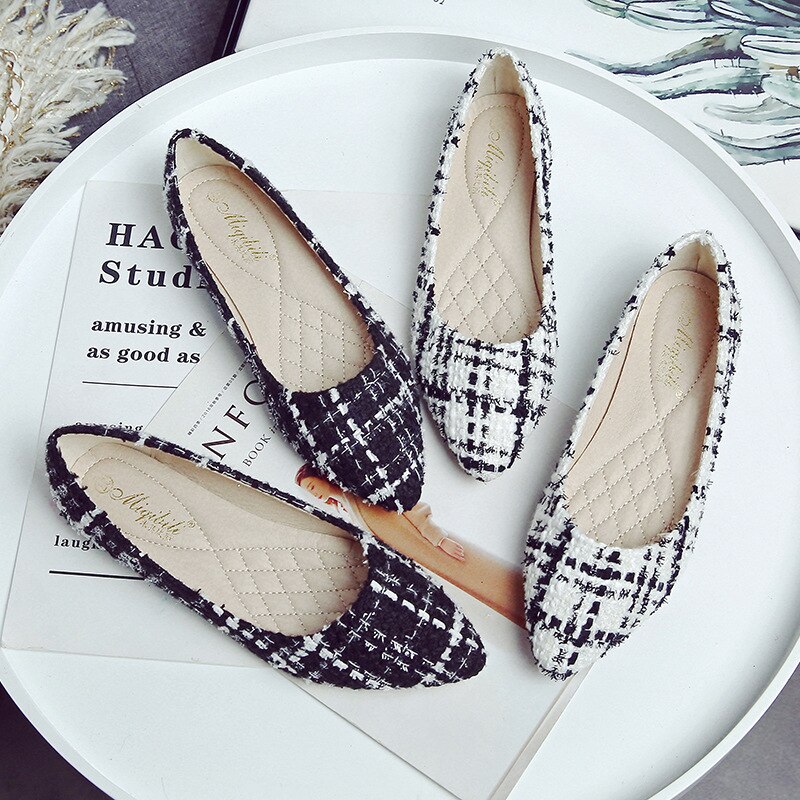 Korean Shoes Low Heels Loafers With Fur Bow-Knot Autumn Casual Female Sneakers Dress Flats Women All-Match Pointed Toe Slip