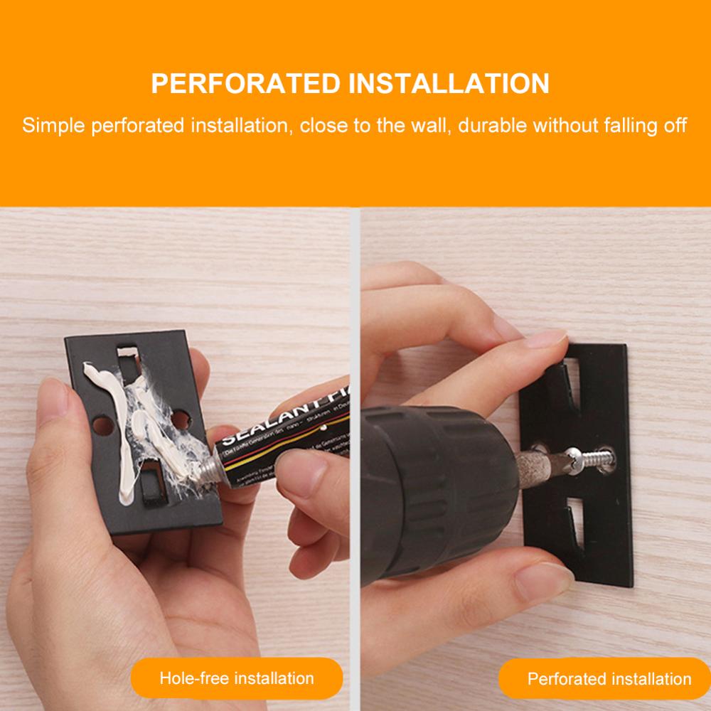 Kitchen punch-free stainless steel wall-mounted multi-function shelf condiment storage rack thickened floating finisher bathroom