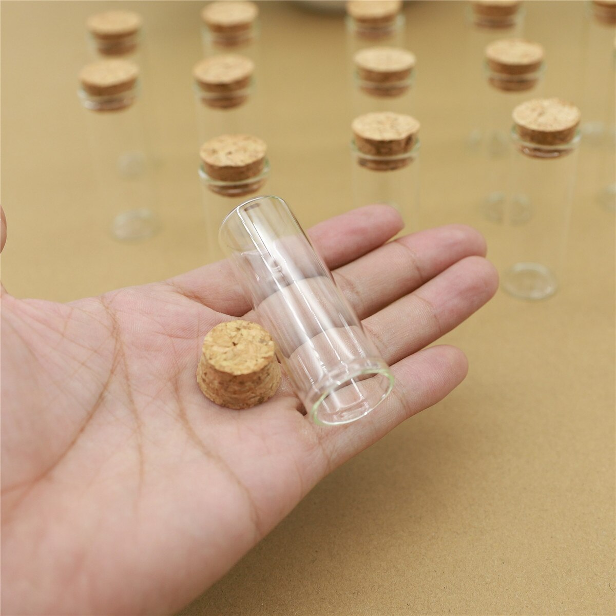 50pcs 12ml 22*60mm Mini Glass Cork Bottles Test Tube Stopper Spice Bottles Container Small DIY Jars Vials Tiny Bottle glass