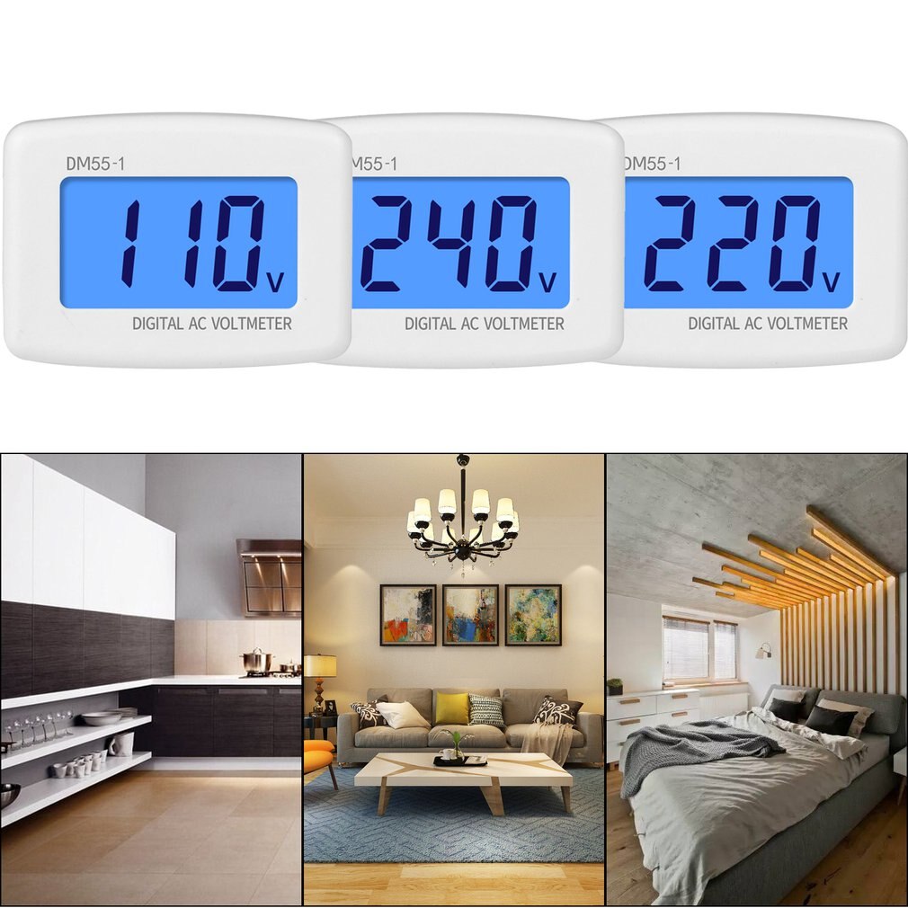 Ac 80-300V Digitale Voltmeter Eu Vs Au Plug Volt Meter Socket Voltage Tester Lcd Display Voltage Meter 110V 220V DM55-1