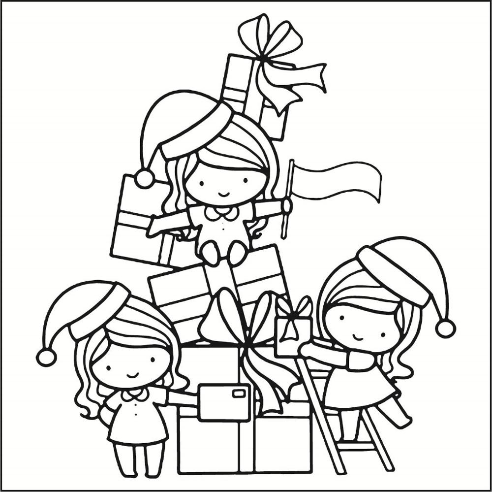 10 x 10 julflicka genomskinlig genomskinlig silikonstämpel för gör-det-själv scrapbooking fotoalbum dekorativ klar stämpel