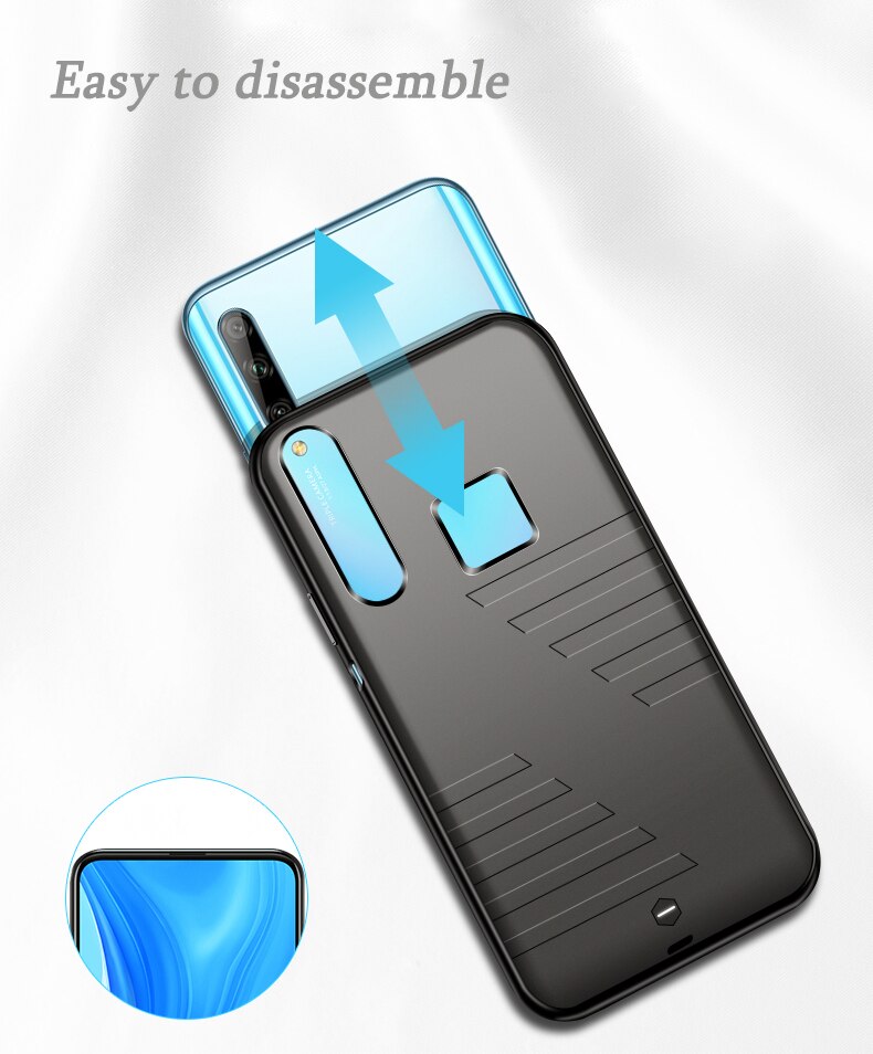 Chargeur de batterie de banque de puissance de 6800mAh étui pour Huawei P Smart Z couverture de charge de secours externe pour Huawei P Smart Z étui de batterie