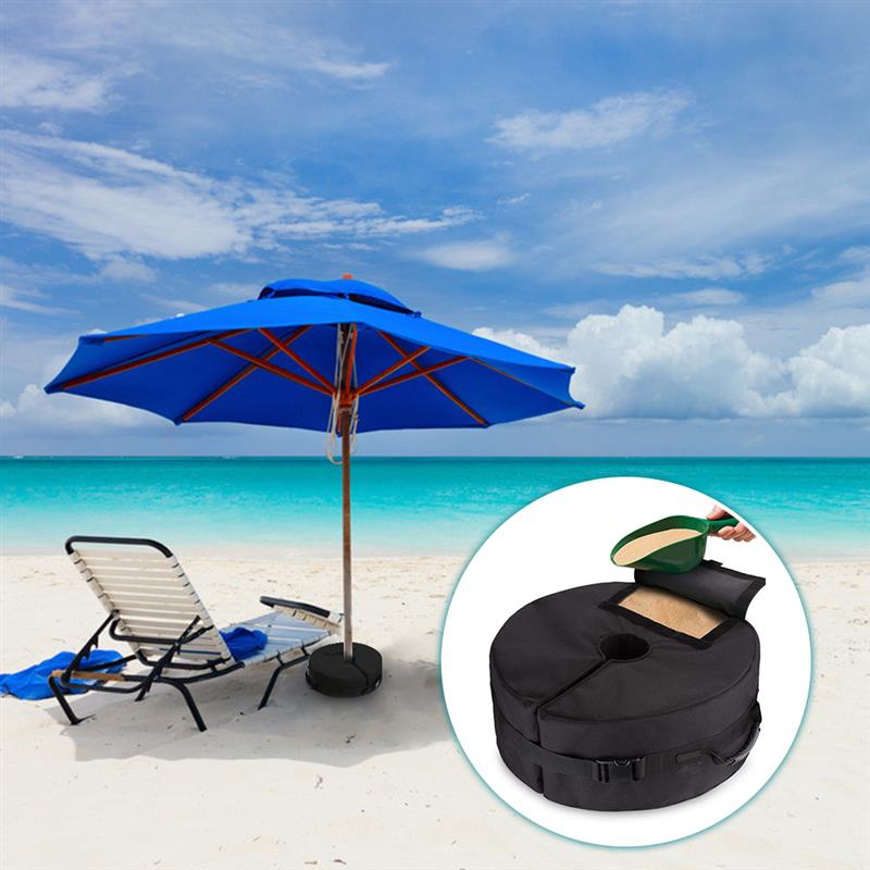 Outdoor Parasol Umbrella Base Stand Patio Beach Umbrella Holder Round Heavy Duty Garden Sun Shelter Base Fixed Weight Sand Bag