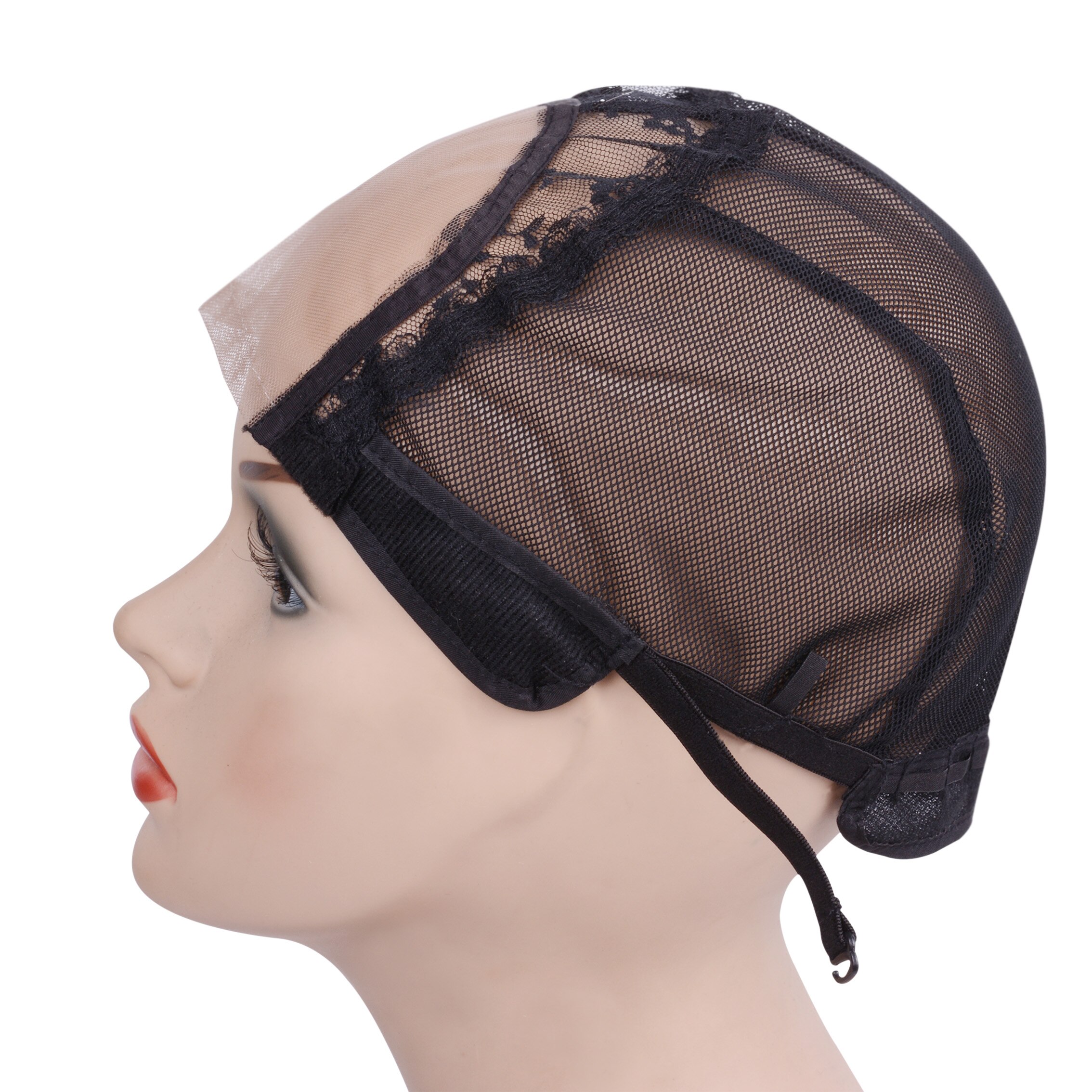 4*4" U Part Wig Cap With Velvet Sides For Making Wigs With Adjustable Straps Glueless Weaving Caps Mesh Wig Cap Hairnets