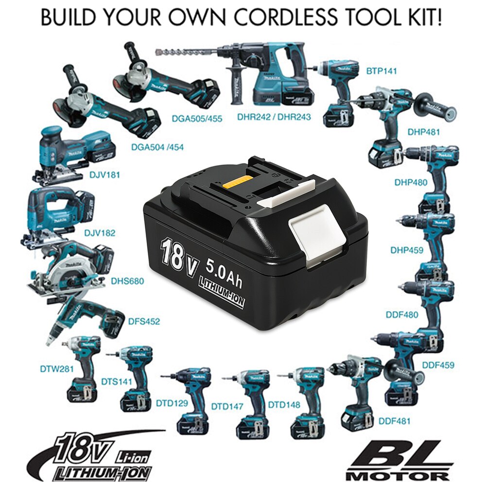 Rechargeable Battery Replacement Batteries 18V 8.0Ah Lithium ion for Makita Series BL1840 Cordless Drills Tool Power Battery