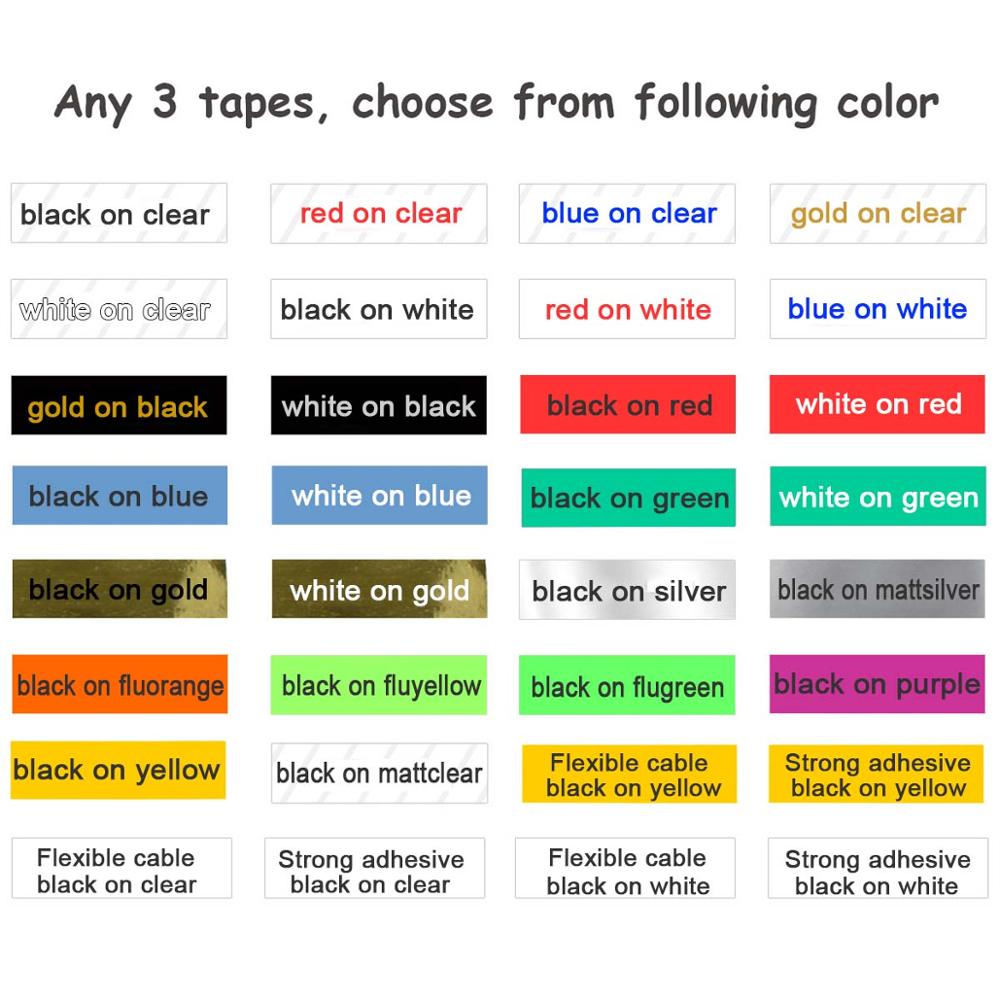 CIDY TZe Label Tape - 18mm TZe-241 Compatible for Brother P-touch PT-E500W PT-E100B: Any 3 Colors