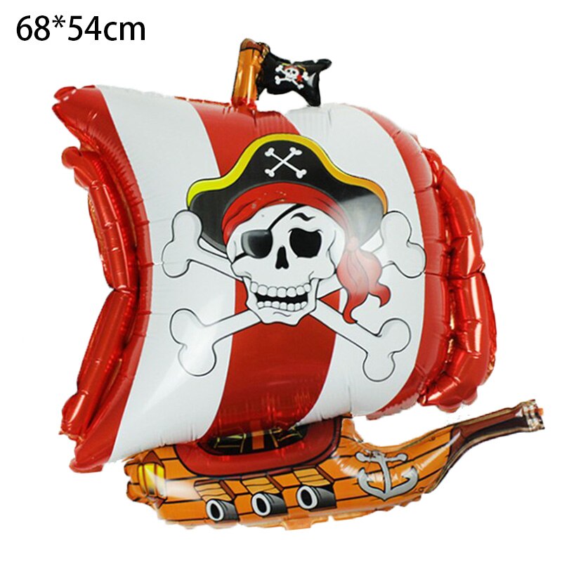 1Pc 68*54Cm Vagebond Piratenschip Ballon Aluminiumfolie Ballon Halloween Kinderen Verjaardagsfeestje Decoratie Ballon Baby douche