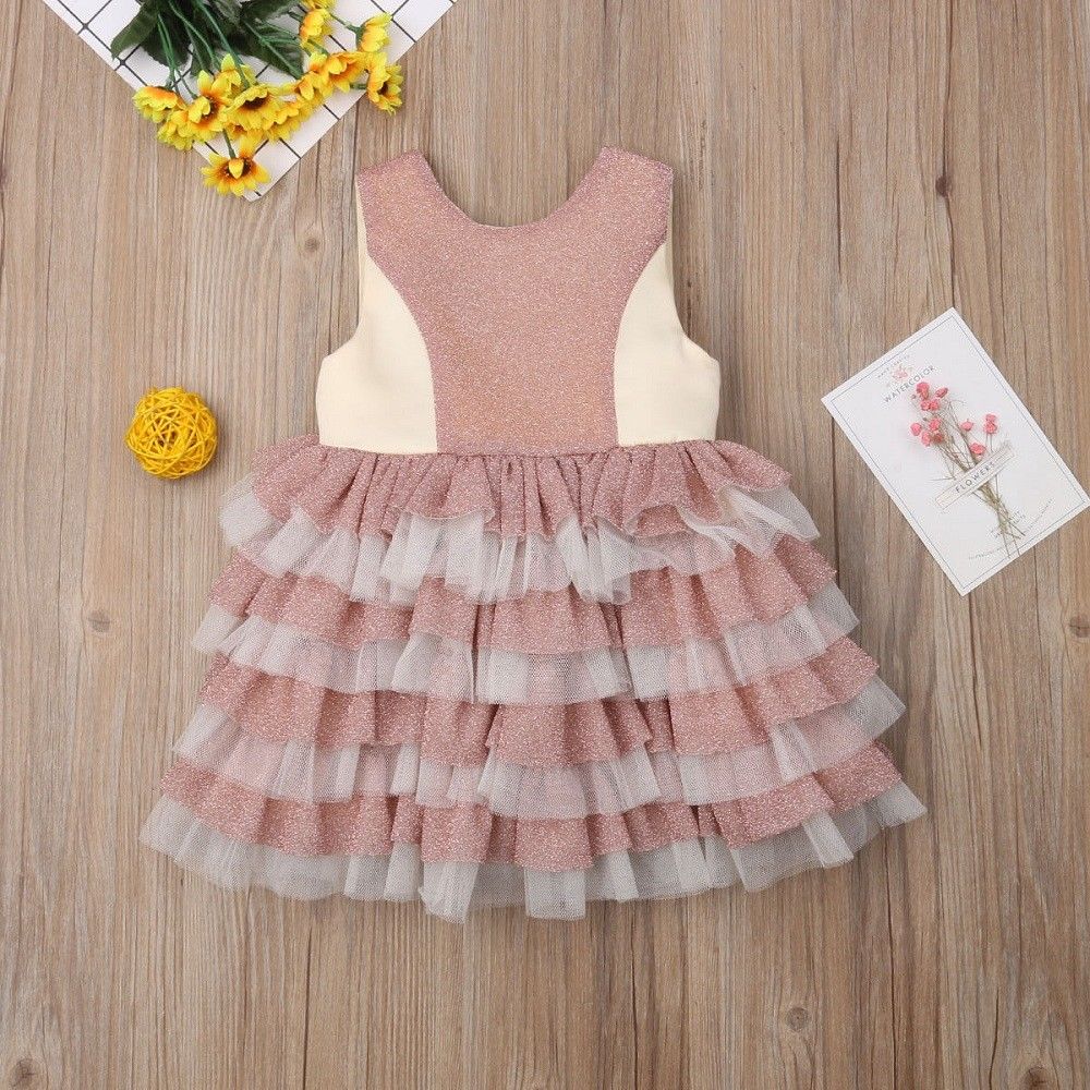 Sweet Princess Toddler Baby Girl Party Tutu Dress Sequin Layered Cake Dress Wedding Birthday Party Princess Christening Clothes