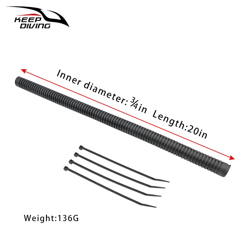 Manguera corrugada redonda para buceo, dispositivo de Control de flotabilidad, varias especificaciones, apta para chaqueta BCD Sidemount BCD: JKT 20in 50.8cm