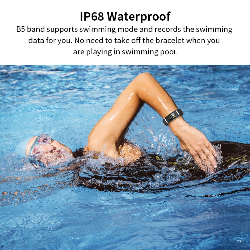Gandley B5 Smart Band Bracelet GPS Swimming IP68 Waterproof Smartband Multi-sport Outdoor Bluetooth 5.0 Dynamic Heart Rate Band
