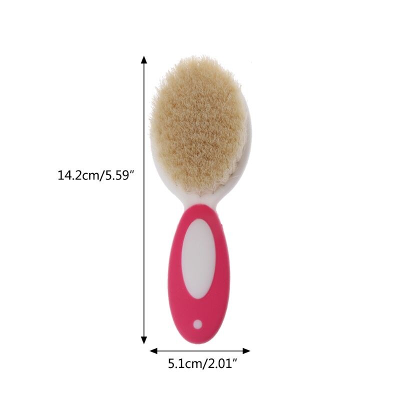 Brosse de bébé en laine Pure naturelle | Soins pour bébé, peigne brosse pour bébé, brosse à cheveux -né, peigne pour bébé, masseur de tête