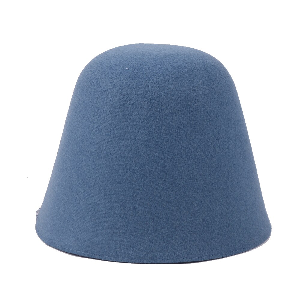 Autumn Winter Japanese Wool Felt Fisherman Hat Female Simple Retro Dome Hat To Keep Warm British Fisherman Hat Basin Hat Gorras: Blue