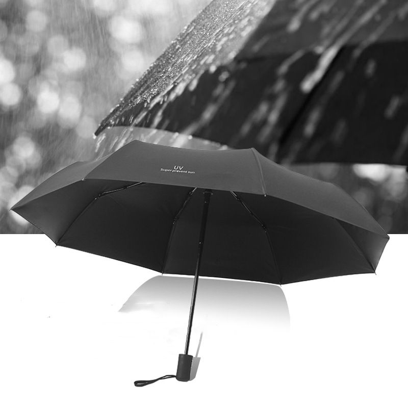 Parapluie pliant automatique à 8 nervures – Compact, léger, durable, protection UV – parasol de pluie et de soleil, pare-soleil automatique zwq