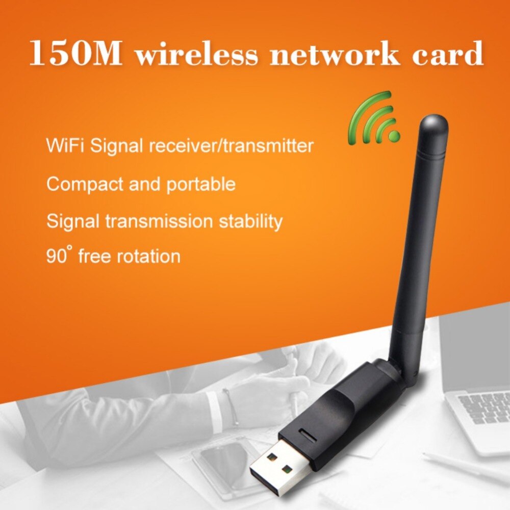 150Mbps Wireless Adapters Adjustable Small USB Wifi Adapter High Gain 2.4Ghz Wireless Network Receiver and Launcher