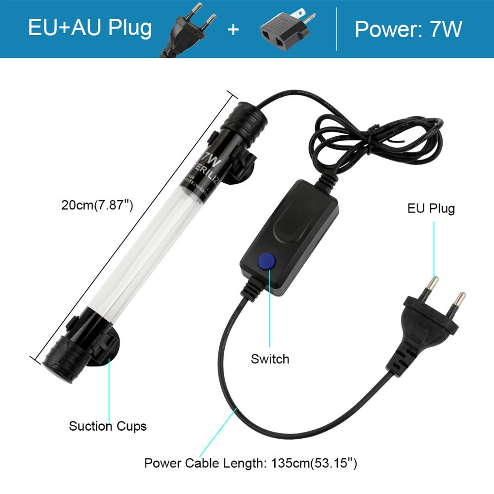 Senzeal 7W/11W Tauch UV-Licht LED Aquarium Wasser Sauber Licht Lampe für Aquarium Teich Wasser sauber: 7W-EU-AU-220v