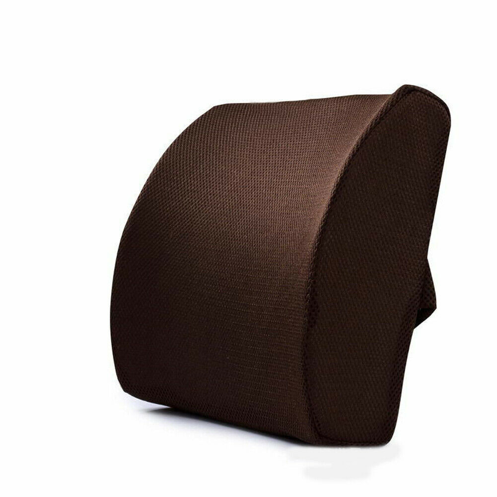Newest Memory Foam Lumbar Back Support Cushion Waist Cushion Office Home Car Chair Seat Lumber Cushion: Coffee
