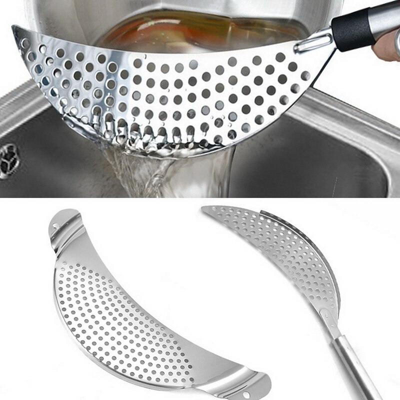 Filtro de agua para olla y olla de acero inoxidable, con empuñaduras de mano empotradas, colador para Pasta, fideos y verduras