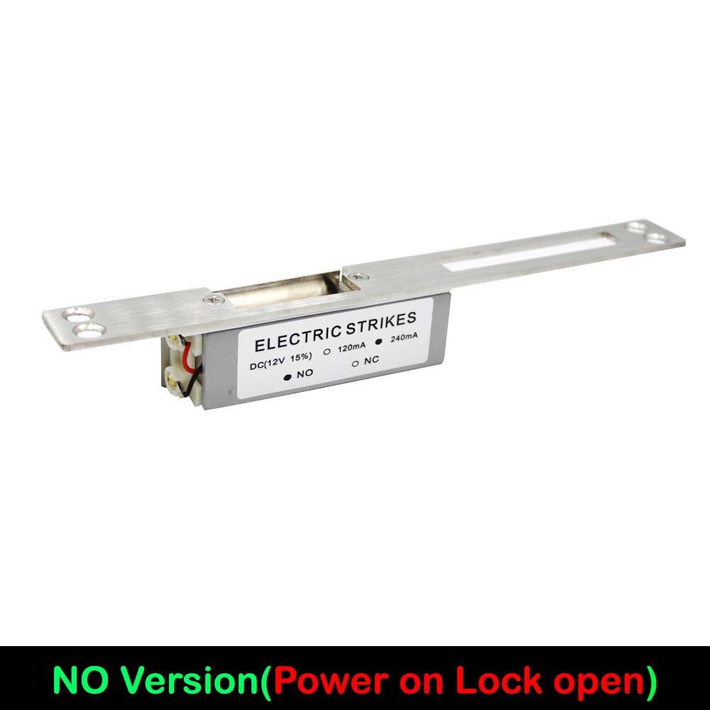 DC 12V Electric Strike lock Fail Secure Fail Safe NO NC Electric Strike Door Lock Long panel Dual port: NO Version